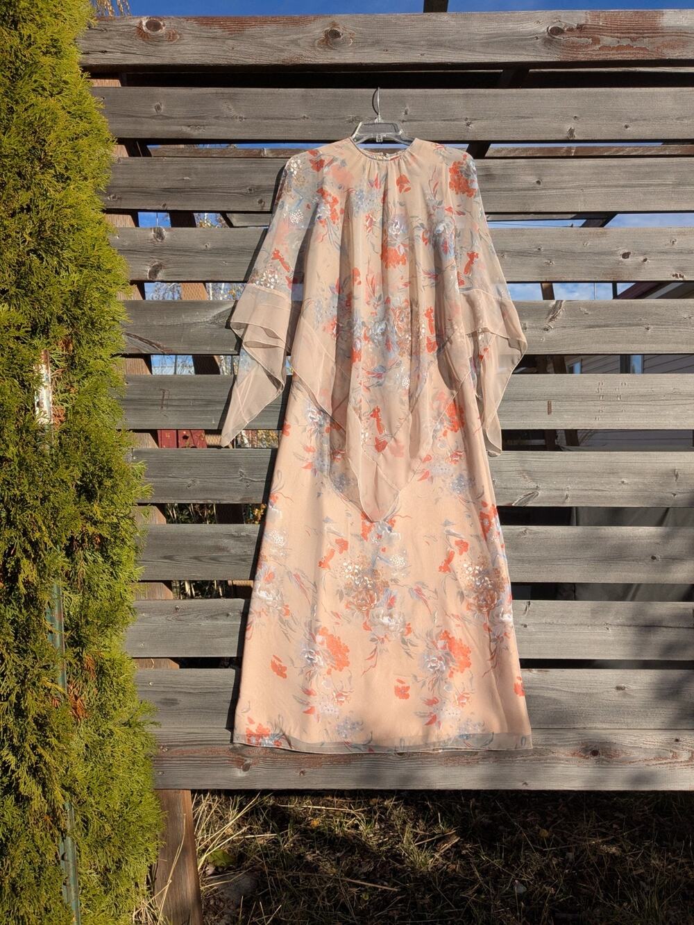 Vintage John Charles Womens Maxi Flow Dress Size 10 Made In England 70s Floral